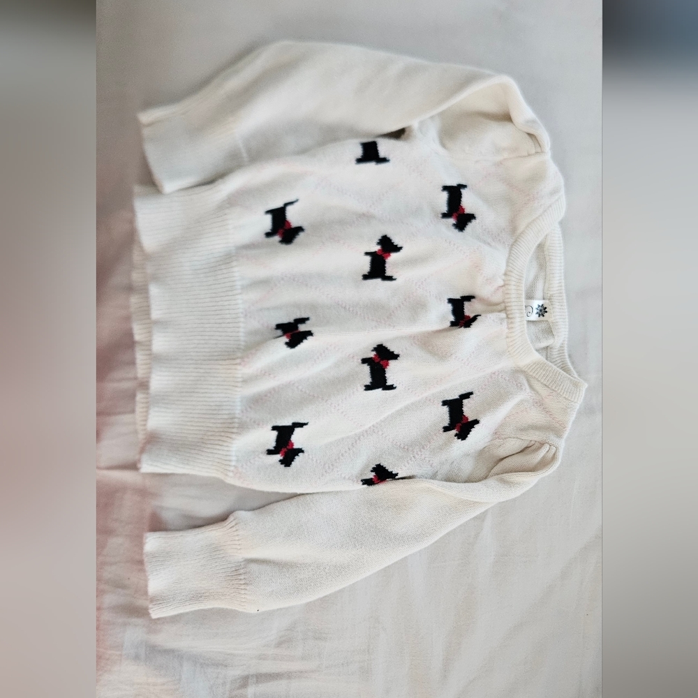 Scottie dog little girl sweater